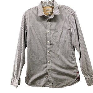 Banana Republic Black and White Striped Casual Shirt